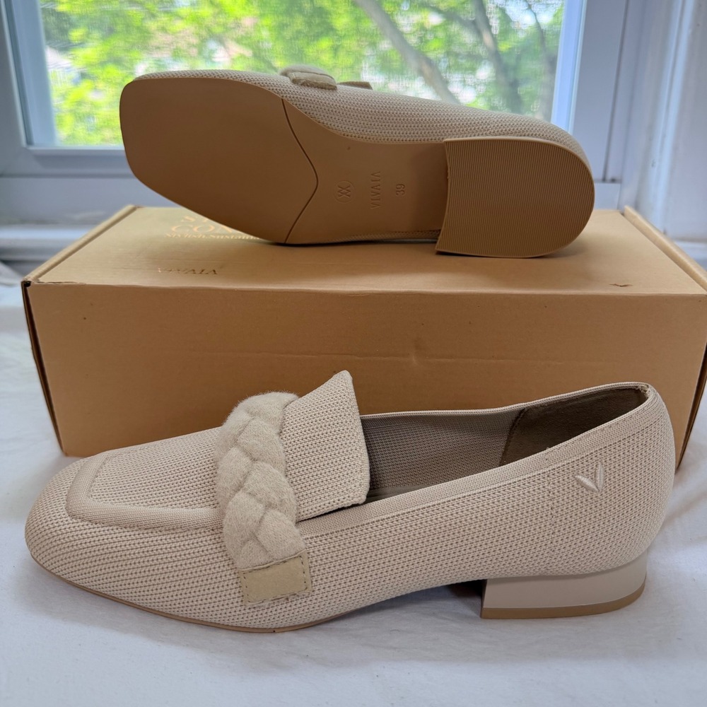 VIVAIA Wool Loafer Cream Beige Knit Flats - Size EU 39 / US 8 / NWT - Picture 5 of 7